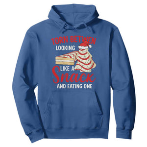 Torn Between Looking Like A Snack Or Eating One Christmas Hoodie Debbies Tree Cake TS10 Royal Blue Print Your Wear