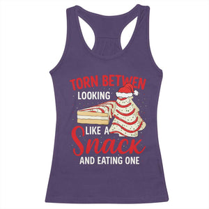Torn Between Looking Like A Snack Or Eating One Christmas Racerback Tank Top Debbies Tree Cake TS10 Purple Print Your Wear