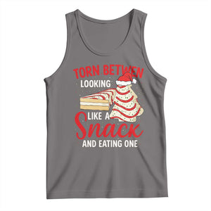 Torn Between Looking Like A Snack Or Eating One Christmas Tank Top Debbies Tree Cake TS10 Deep Heather Print Your Wear