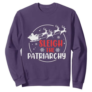 Sleigh The Patriarchy Sweatshirt Feminist Christmas Womens Rights TS10 Purple Print Your Wear