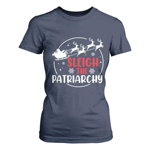 Sleigh The Patriarchy T Shirt For Women Feminist Christmas Womens Rights TS10 Navy Print Your Wear