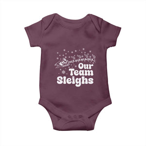 Our Team Sleighs Christmas Matching Group Baby Onesie Office Team TS10 Maroon Print Your Wear