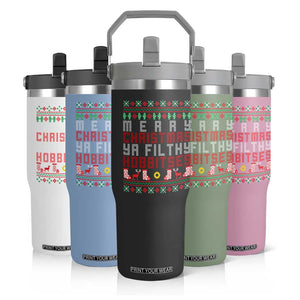 Merry Christmas Ya Filthy Animal Flip Straw Tumbler Funny Fantasy Movie Meme LOL Ugly Xmas TS10 Print Your Wear
