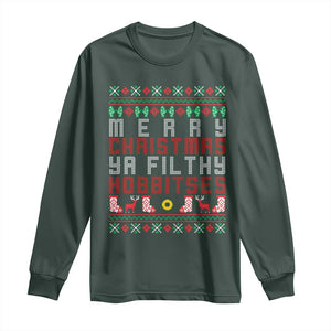 Merry Christmas Ya Filthy Animal Long Sleeve Shirt Funny Fantasy Movie Meme LOL Ugly Xmas TS10 Dark Forest Green Print Your Wear