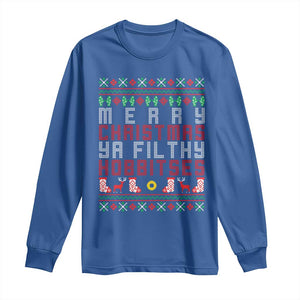 Merry Christmas Ya Filthy Animal Long Sleeve Shirt Funny Fantasy Movie Meme LOL Ugly Xmas TS10 Royal Blue Print Your Wear