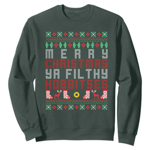 Merry Christmas Ya Filthy Animal Sweatshirt Funny Fantasy Movie Meme LOL Ugly Xmas TS10 Dark Forest Green Print Your Wear