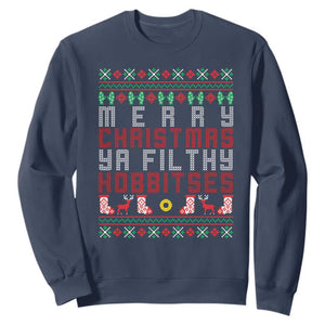 Merry Christmas Ya Filthy Animal Sweatshirt Funny Fantasy Movie Meme LOL Ugly Xmas TS10 Navy Print Your Wear