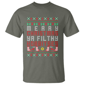Merry Christmas Ya Filthy Animal T Shirt Funny Fantasy Movie Meme LOL Ugly Xmas TS10 Military Green Print Your Wear