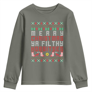 Merry Christmas Ya Filthy Animal Youth Sweatshirt Funny Fantasy Movie Meme LOL Ugly Xmas TS10 Military Green Print Your Wear