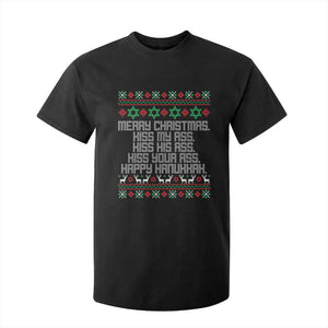 Merry Christmas Kiss My Ass Happy Hanukkah T Shirt For Kid TS10 Black Print Your Wear