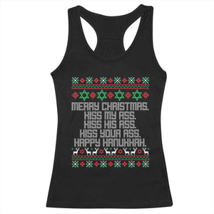 Merry Christmas Kiss My Ass Happy Hanukkah Racerback Tank Top TS10 Black Print Your Wear