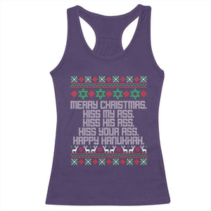 Merry Christmas Kiss My Ass Happy Hanukkah Racerback Tank Top TS10 Purple Print Your Wear