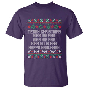 Merry Christmas Kiss My Ass Happy Hanukkah T Shirt TS10 Purple Print Your Wear