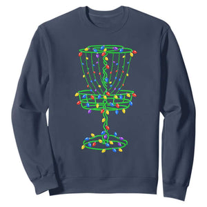 Christmas Disc Golf Basket Sweatshirt Frisbee Golfer Xmas Gift TS10 Navy Print Your Wear
