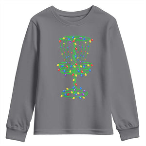 Christmas Disc Golf Basket Youth Sweatshirt Frisbee Golfer Xmas Gift TS10 Charcoal Print Your Wear