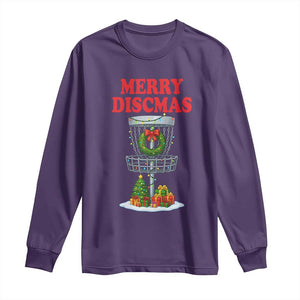 Christmas Disc Golf Long Sleeve Shirt Merry Discmas Golfers Frisbee Golfer Xmas Gift TS10 Purple Print Your Wear