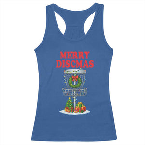 Christmas Disc Golf Racerback Tank Top Merry Discmas Golfers Frisbee Golfer Xmas Gift TS10 Royal Blue Print Your Wear