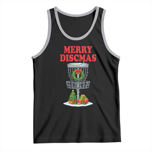 Christmas Disc Golf Tank Top Merry Discmas Golfers Frisbee Golfer Xmas Gift TS10 Black Athletic Heather Print Your Wear