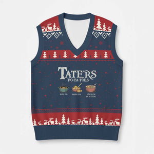 Taters Potatoes V-Neck Knit Sweater Vest Funny Movie Fans Holiday Gift TS10 Navy Red Print Your Wear