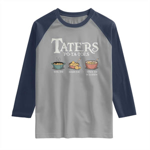 Taters Potatoes Raglan Shirt Funny Movie Fans Holiday Gift TS10 Sport Gray Navy Print Your Wear