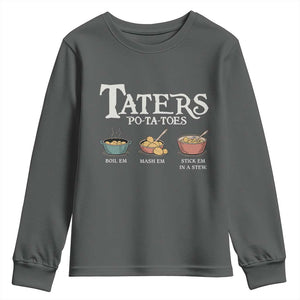 Taters Potatoes Youth Sweatshirt Funny Movie Fans Holiday Gift TS10 Dark Heather Print Your Wear