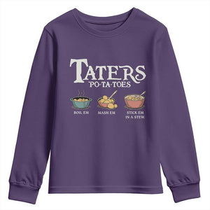 Taters Potatoes Youth Sweatshirt Funny Movie Fans Holiday Gift TS10 Purple Print Your Wear
