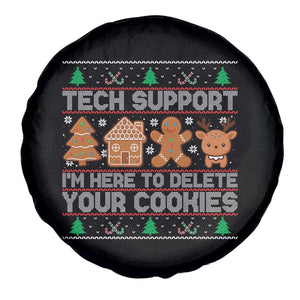 Funny Christmas Tech Support Spare Tire Cover Computer Programmer Gift Here To Delete Cookies Ugly Xmas TS10 Print Your Wear