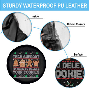 Funny Christmas Tech Support Spare Tire Cover Computer Programmer Gift Here To Delete Cookies Ugly Xmas TS10 Print Your Wear
