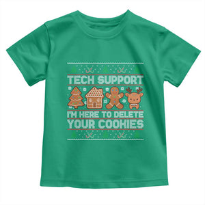 Funny Christmas Tech Support Toddler T Shirt Computer Programmer Gift Here To Delete Cookies Ugly Xmas TS10 Irish Green Print Your Wear