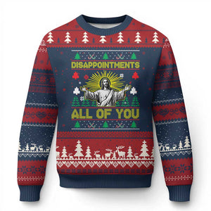 Funny Jesus Xmas Ugly Christmas Sweater Disappointments All of You Jesus Ugly Xmas TS10 Navy Red Print Your Wear