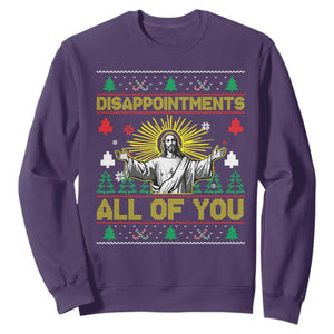 Funny Jesus Christmas Sweatshirt Disappointments All of You Jesus Ugly Xmas TS10 Purple Print Your Wear