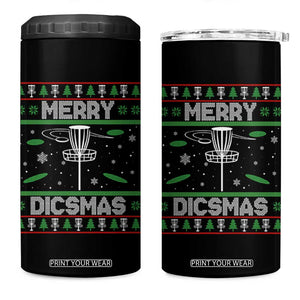 Disc Golf Christmas 4 in 1 Can Cooler Tumbler Merry Discmas Ugly Xmas TS10 One Size: 16 oz Black Print Your Wear