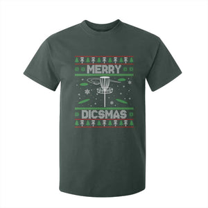 Disc Golf Christmas T Shirt For Kid Merry Discmas Ugly Xmas TS10 Dark Forest Green Print Your Wear