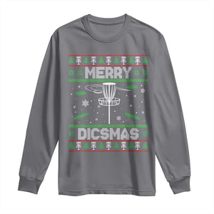 Disc Golf Christmas Long Sleeve Shirt Merry Discmas Ugly Xmas TS10 Charcoal Print Your Wear