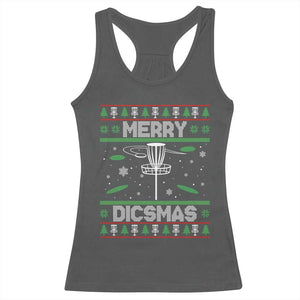 Disc Golf Christmas Racerback Tank Top Merry Discmas Ugly Xmas TS10 Dark Heather Print Your Wear