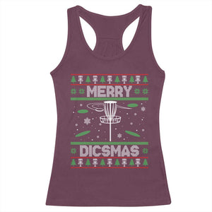 Disc Golf Christmas Racerback Tank Top Merry Discmas Ugly Xmas TS10 Maroon Print Your Wear