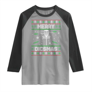 Disc Golf Christmas Raglan Shirt Merry Discmas Ugly Xmas TS10 Sport Gray Black Print Your Wear