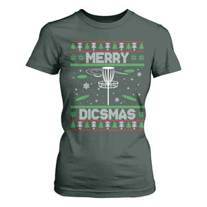 Disc Golf Christmas T Shirt For Women Merry Discmas Ugly Xmas TS10 Dark Forest Green Print Your Wear