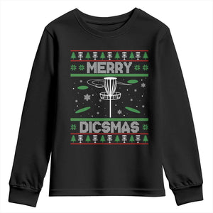 Disc Golf Christmas Youth Sweatshirt Merry Discmas Ugly Xmas TS10 Black Print Your Wear