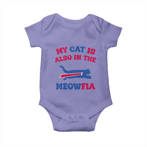 My Cat Is Also In The Meowfia Baby Onesie Cat Dad Football Lover Mafia Fan TS10 Violet Print Your Wear