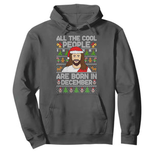 Funny Jesus Christmas December Birthday Hoodie Ugly Xmas TS10 Dark Heather Print Your Wear