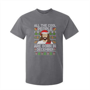Funny Jesus Christmas December Birthday T Shirt For Kid Ugly Xmas TS10 Charcoal Print Your Wear