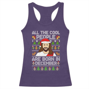 Funny Jesus Christmas December Birthday Racerback Tank Top Ugly Xmas TS10 Purple Print Your Wear