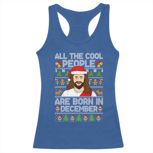 Funny Jesus Christmas December Birthday Racerback Tank Top Ugly Xmas TS10 Royal Blue Print Your Wear