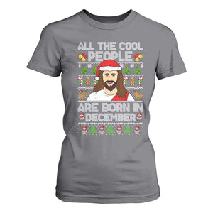 Funny Jesus Christmas December Birthday T Shirt For Women Ugly Xmas TS10 Charcoal Print Your Wear