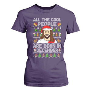 Funny Jesus Christmas December Birthday T Shirt For Women Ugly Xmas TS10 Purple Print Your Wear