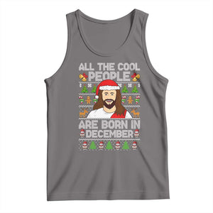 Funny Jesus Christmas December Birthday Tank Top Ugly Xmas TS10 Deep Heather Print Your Wear
