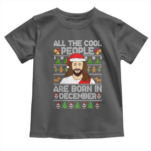 Funny Jesus Christmas December Birthday Toddler T Shirt Ugly Xmas TS10 Dark Heather Print Your Wear