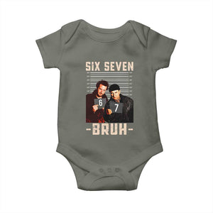 Funny 6 7 Meme Baby Onesie Retro Home Christmas Movie Alone TS10 Military Green Print Your Wear