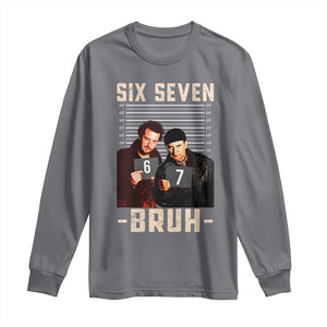 Funny 6 7 Meme Long Sleeve Shirt Retro Home Christmas Movie Alone TS10 Charcoal Print Your Wear